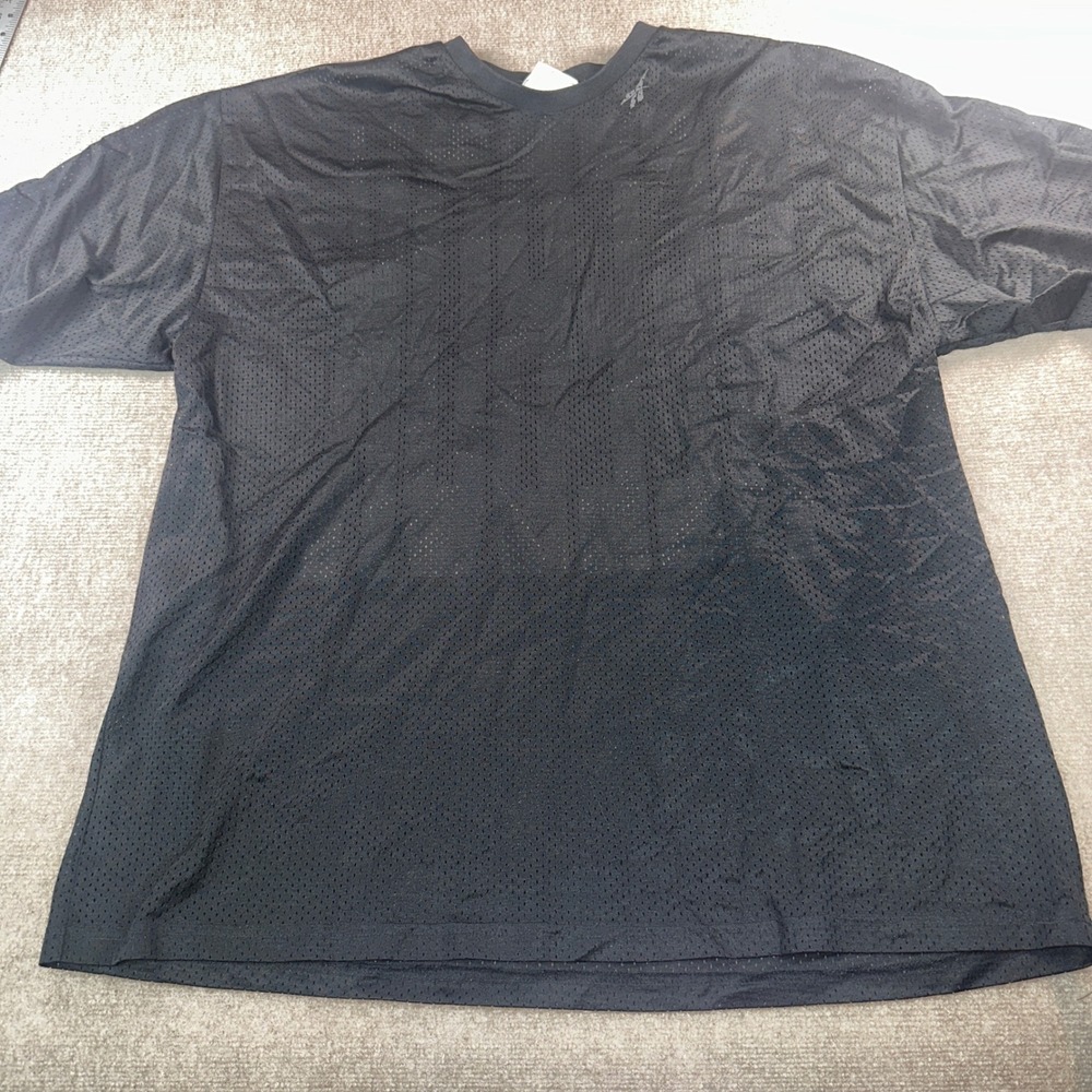Reebok Vintage Mesh Jersey Shirt Mens Black Big Logo Graphic T-Shirt XL 6087